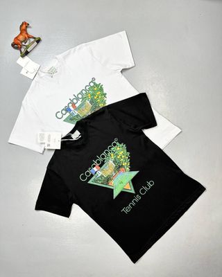 Casablanca Icon Tennis Club T-shirts Black White Sale UK