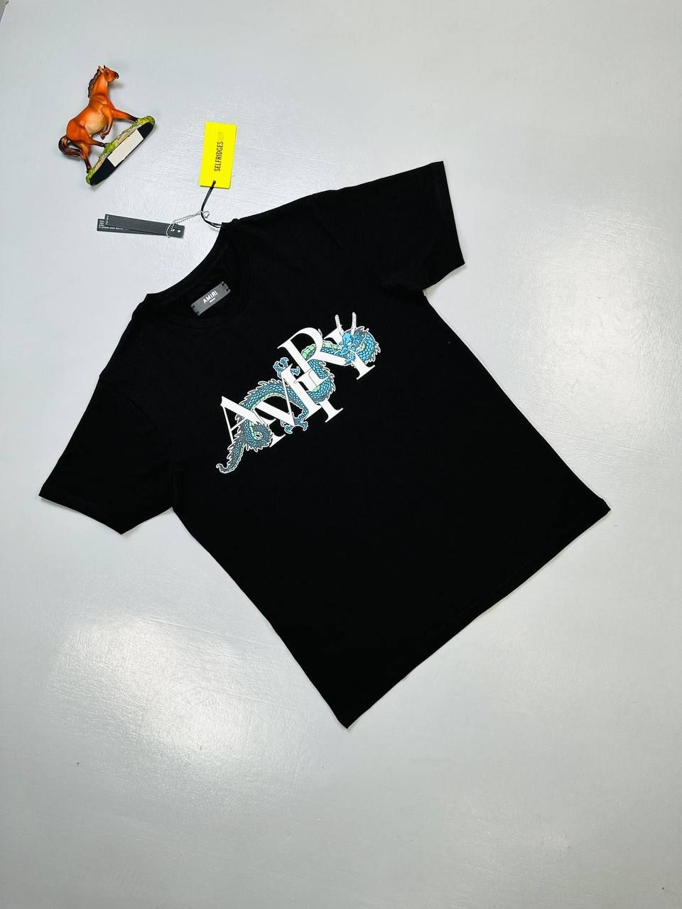 Amiri Dragon Logo Printed Cotton T-shirts Black White Sale UK