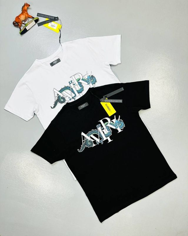 Amiri Dragon Logo Printed Cotton T-shirts Black White Sale UK