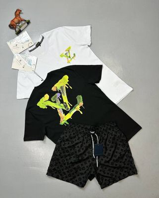 Louis Vuitton Men's LV Logo T-shirts Shorts Set Louis Vuitton Mens Designer Reps Black White T-shirts Shorts Set Sale UK Men's First Copy Cheap Price Replica Fake T-shirt Shorts Sets Man Rep 1st Copies Men T Shirt Pant Luxury Fakes LV Brand Logo 1:1 Outfit Fashion Duplicate Original