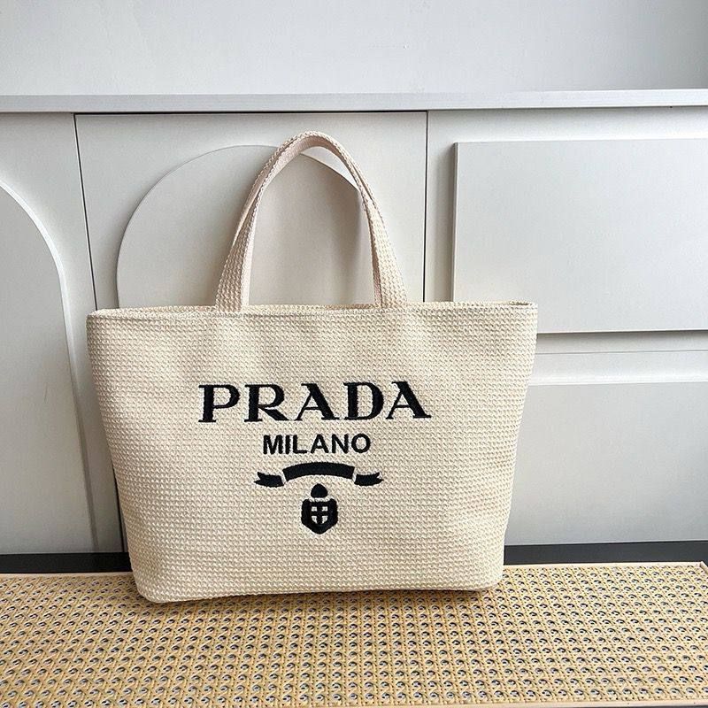 Prada Milano Woven Crochet Raffia Tote Bags Prada Milano Women's Designer Cream Crochet Tote Bags Fake Sale UK Woman First Copy Rep Crossbody Woven Bag Women Cheap Price 1st Copies Fakes Reps 1:1 Luxury Embroidered Canvas 1 to 1 Brand Logo Replica Shoulder Purse AAA Duplicate