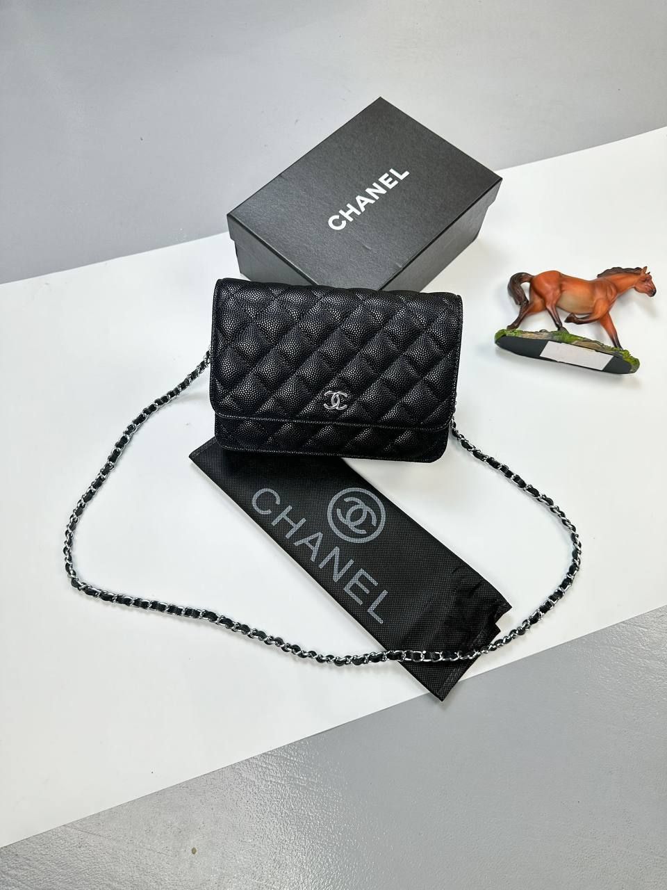 Chanel CC Small Purse Mini Bag WOC Black Caviar Women Wallet Long Chain Sale UK