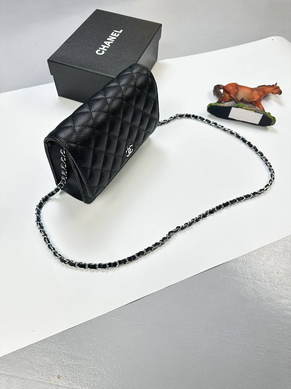 Chanel CC Small Purse Mini Bag WOC Black Caviar Women Wallet Long Chain Sale UK