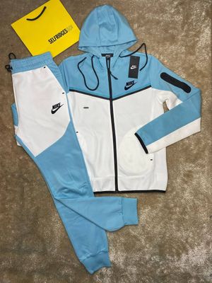 Nike Tech Fleece Tracksuit for Men Blue/White Nike Tech Fleece Tracksuit for Men Blue/White