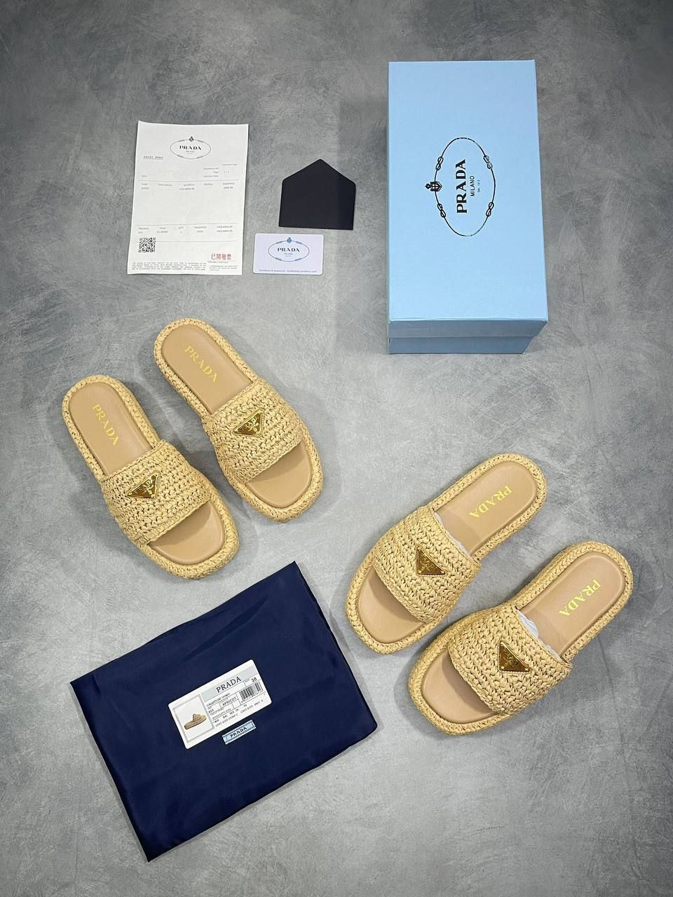 Prada Milano Women Crochet Platform Beige Sliders Fake Rep Sale UK Woman First Copy Replica Slider Women's 1st Copies Slippers Luxury Cheap Price Sandals 1:1 Flip Flop Fakes Reps 1 to 1 Designer Slides AAA Brand Logo Duplicate 
