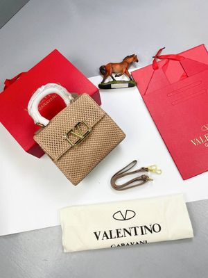 Valentino V Sling Women Tote Bags Top Handle Mini Beige Bag VLTN Luxury Designer Long Belt Sale UK