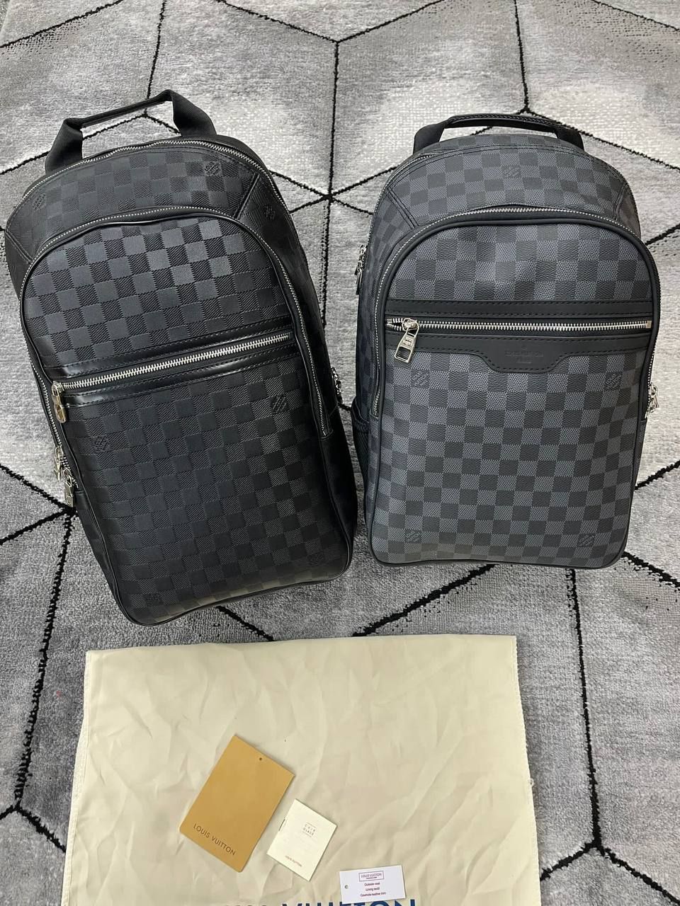 Louis Vuitton Men's Damier Graphite Backpack Black Grey Reps AAA Sale UK Men First Copy Rep Shoulder Michael Backpack Man Cheap Price Fake Crossbody Bags Designer Replica Fakes 1st Copies Luxury 1:1 LV Brand Logo Leather Long Belt Duplicate
