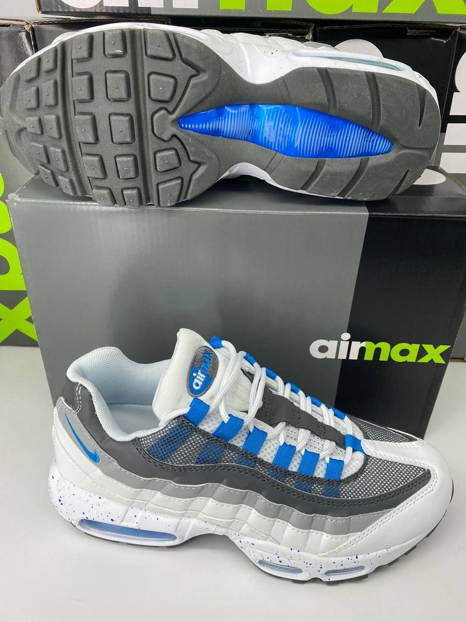 Nike Men's Trainers Trainer 95s 95's 1:1 University Blue Rep	Nikes Air Max 95 Men Mens Replica Shoes Fake Man Mans Duplicate Sneakers Copy Cheap Sneaker Sale UK Reps MAX.95 Air.Max Dark Obsidian DM0011-003 Grey 749766-102
