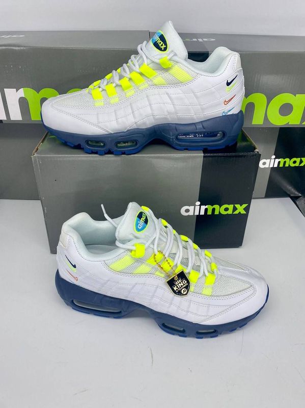 Nike Air Max 95 Men White 3D Swoosh Running Sneakers Nike Air Max 95 Men White 3D Swoosh Running Sneakers