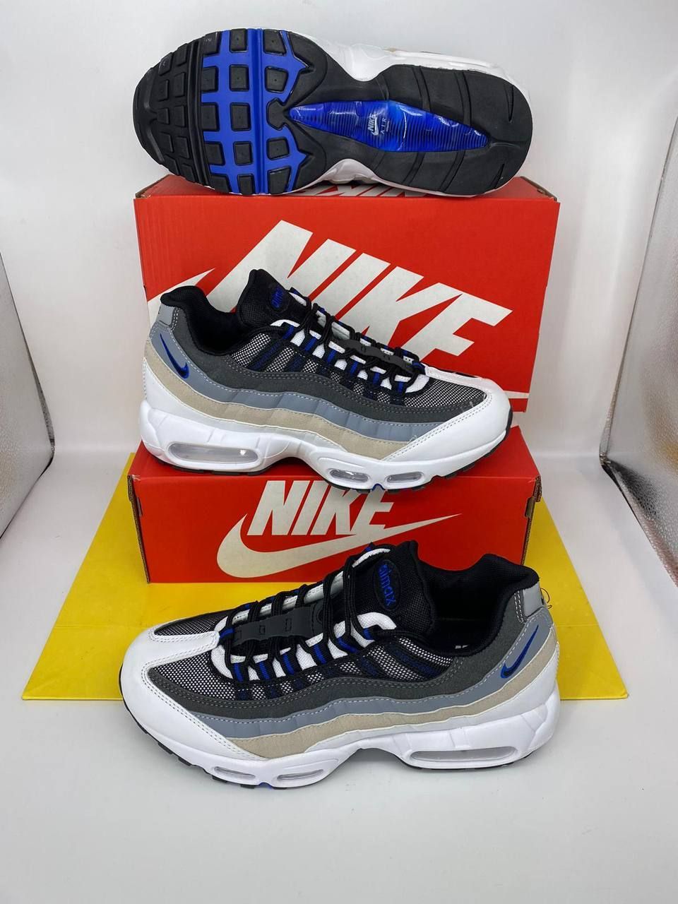 Nike Men's Trainers Trainer 95s 95's 1:1 Medium Blue Black	Nikes Air Max 95 Men Mens Rep Replica Shoes Fake Man Mans Duplicate Sneakers Copy Cheap Sneaker Sale UK Reps MAX.95 Air.Max DH4754-001 Anthracite Grey Summit White Cool