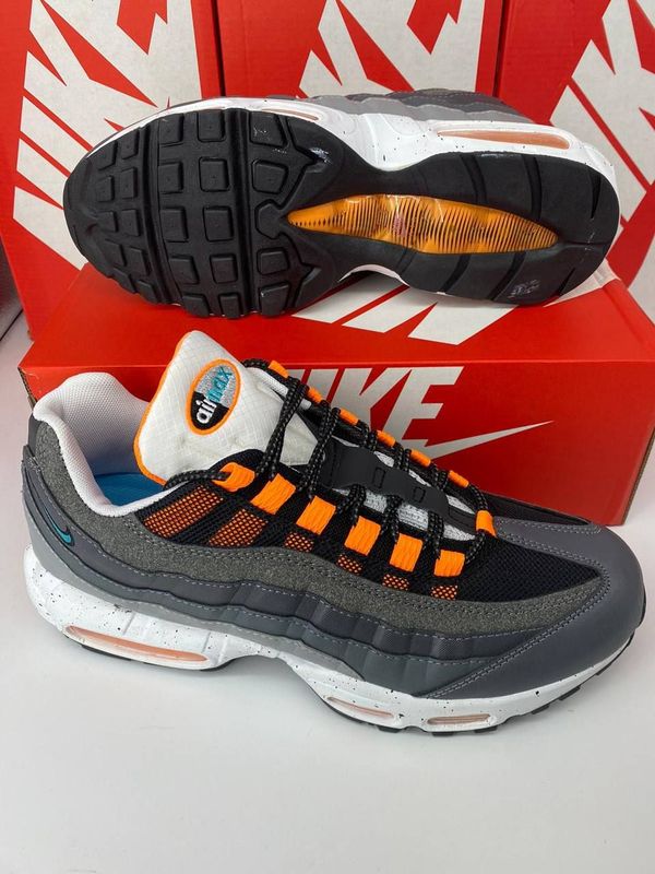 Nike Air Max 95 Grey Speckle Sole Men Trainers Nike Men's Trainers Trainer 95s 95's 1:1 Grey Speckle Sole Nikes Air Max 95 Men Mens Rep Replica Shoes Fake Man Mans Duplicate Sneakers First Copy Cheap Sneaker Sale UK Reps MAX.95 Air.Max CZ0191-001 Orange Teal AAA Best