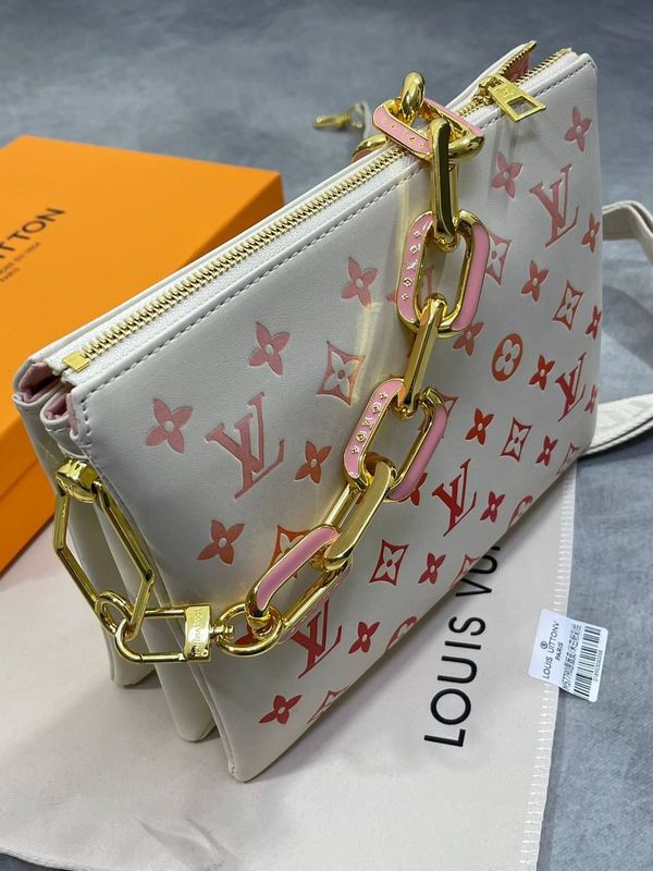 Louis Vuitton Women's LV Coussin PM Clutch Handbag Louis Vuitton Women's Coussin PM Designer White Clutch Bag Sale UK Women First Copy Fake Reps Handbag Ladies Replica Cheap Price Woman Rep Wallet 1st Copies Fakes Luxury Mini Shoulder Bags 1:1 LV Brand Logo AAA Purse Leather Pouch