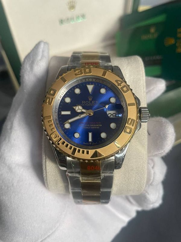 Rolex Yacht-Master Automatic Two Tone Watch in Blue Dial Men's