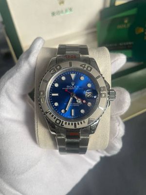 Rolex Yacht Master 40MM Blue Dial with Silver Chain Strap Watch Men's