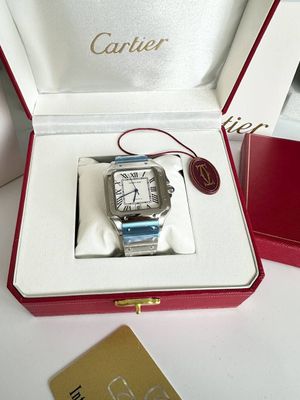 Santos De Cartier Stainless Steel White Dial LARGE Men's Watch