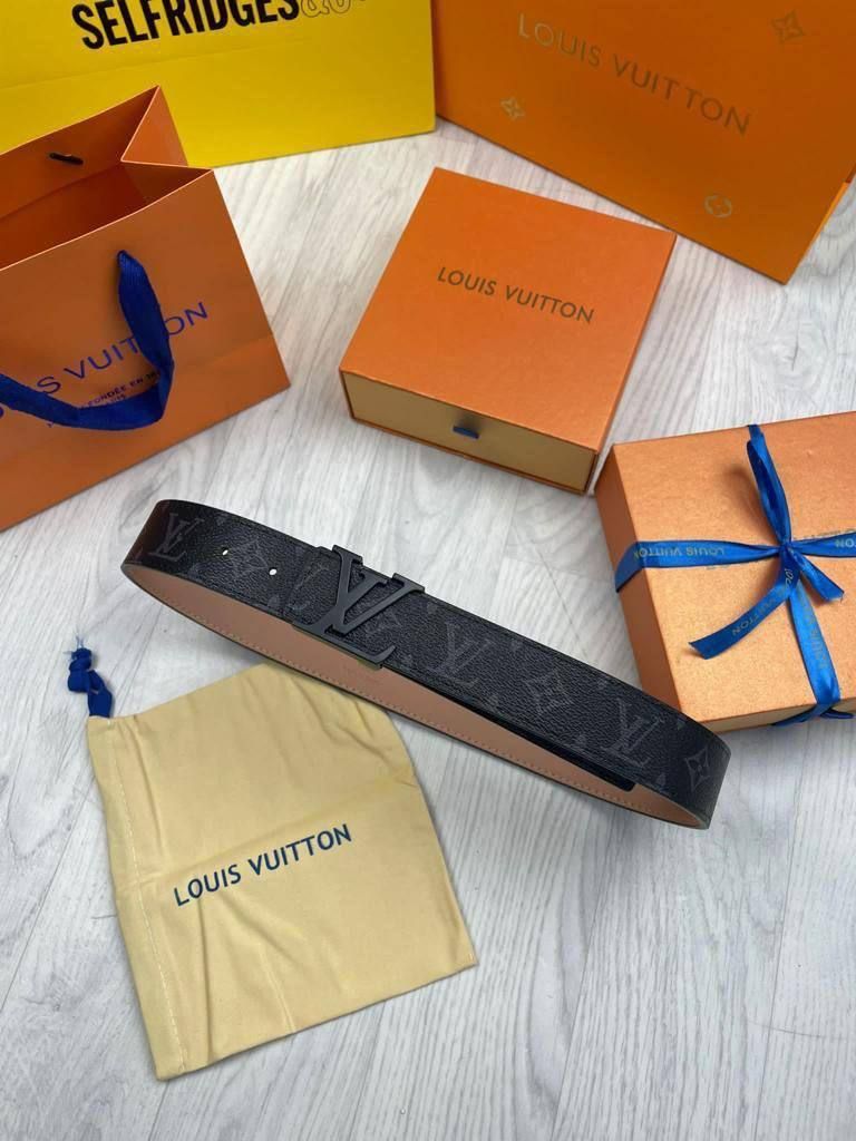 Louis Vuitton Men's Women's Graphite Leather Black Belt AAA Sale UK Man Woman Fake Reps Belts Men Women Cheap Price First Copy Fakes Rep Luxury 1st Copies Replica 1:1 LV Brand Logo Designer Buckle 1 to 1 Original Duplicate Premium