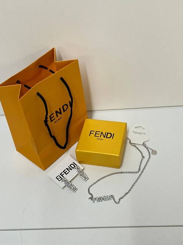 Fendi Signature Necklace & Earrings For Women Fendi Signature Necklace & Earrings For Women