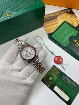 Rolex Lady Datejust Two Tone Watch in White Dial Women's