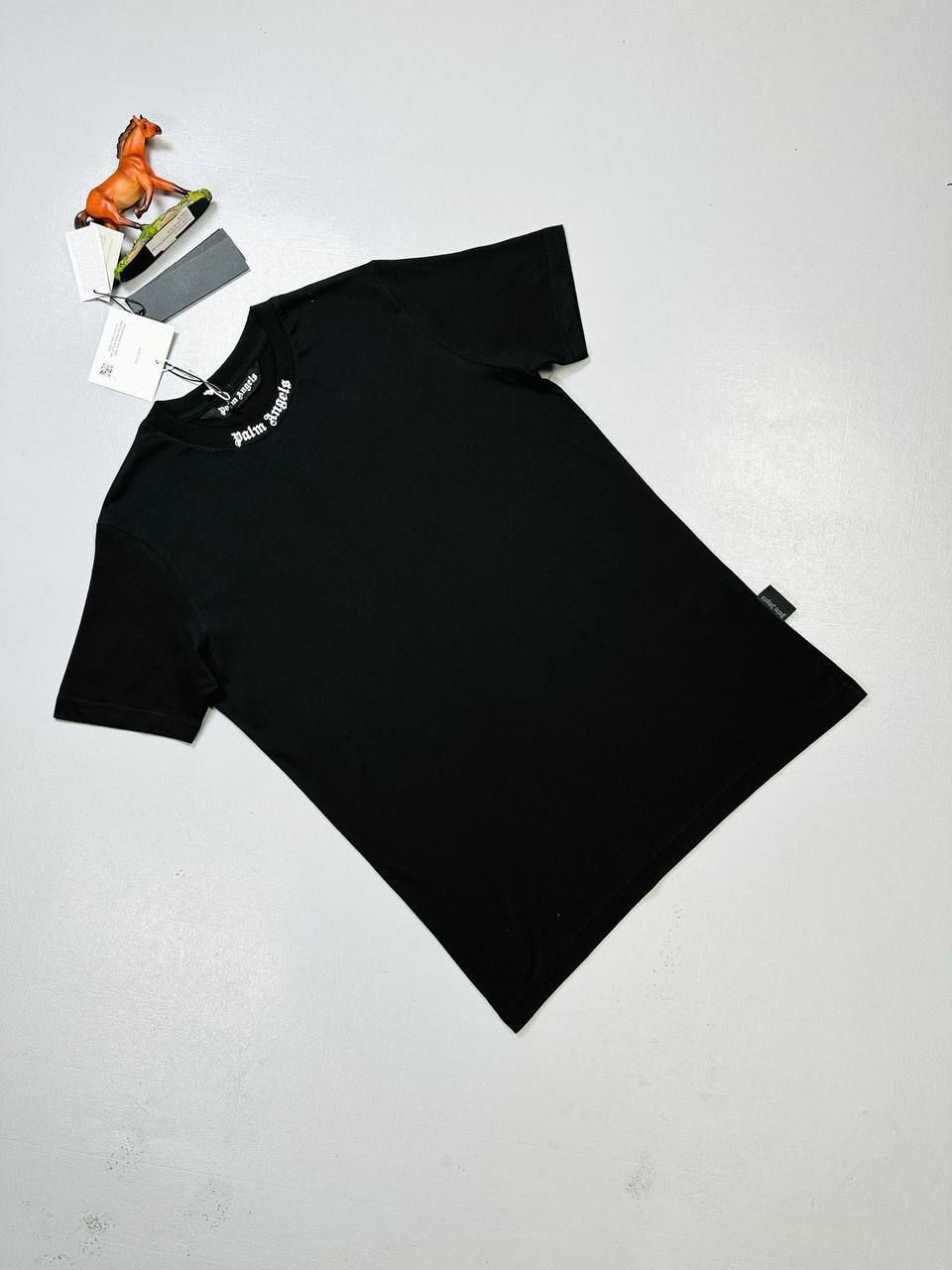 Palm Angels Curved Logo T-shirts Shorts Set, T-Shirts Colors: Black