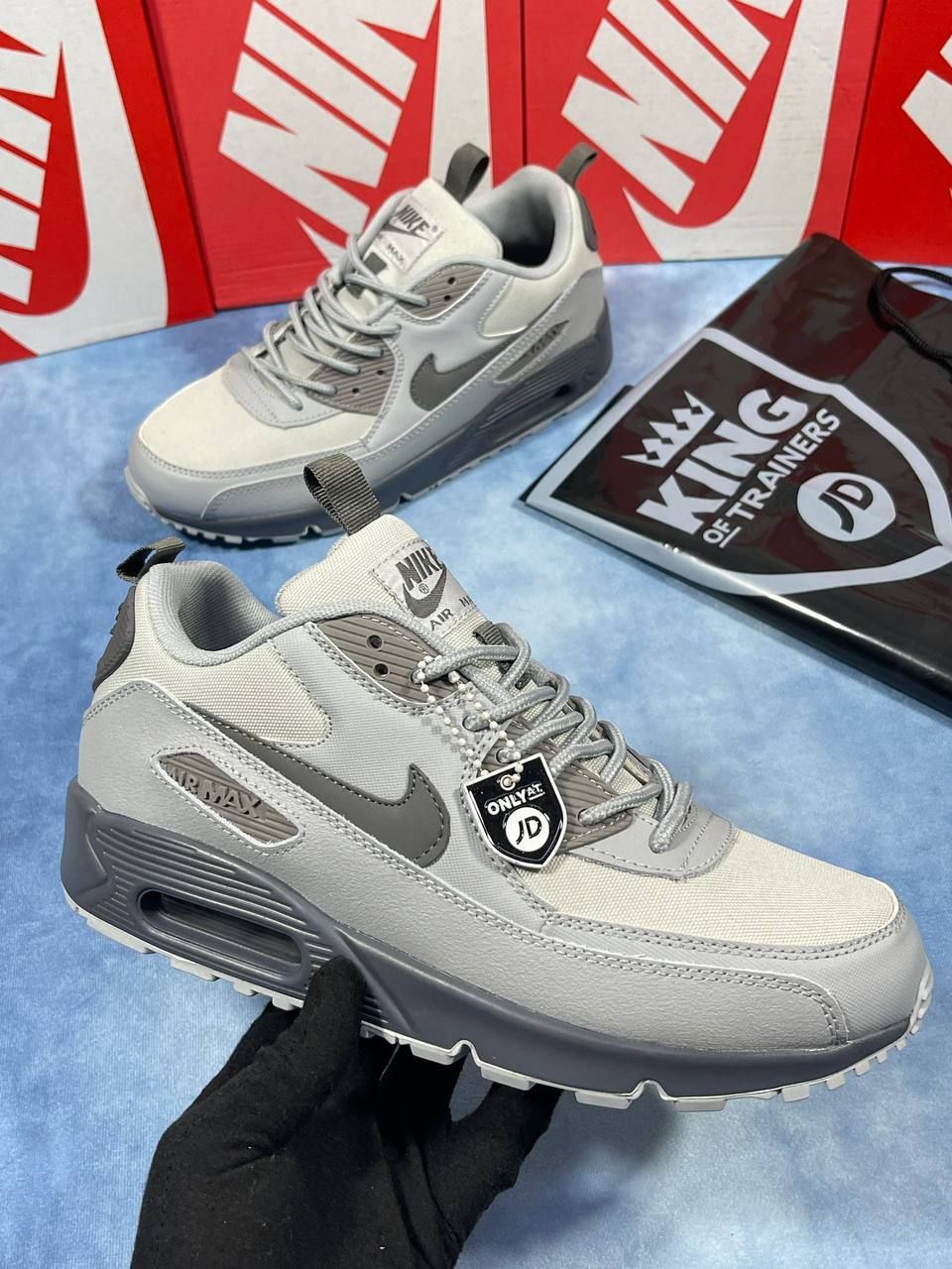 Nike wolf grey air max 90 essential trainers sale