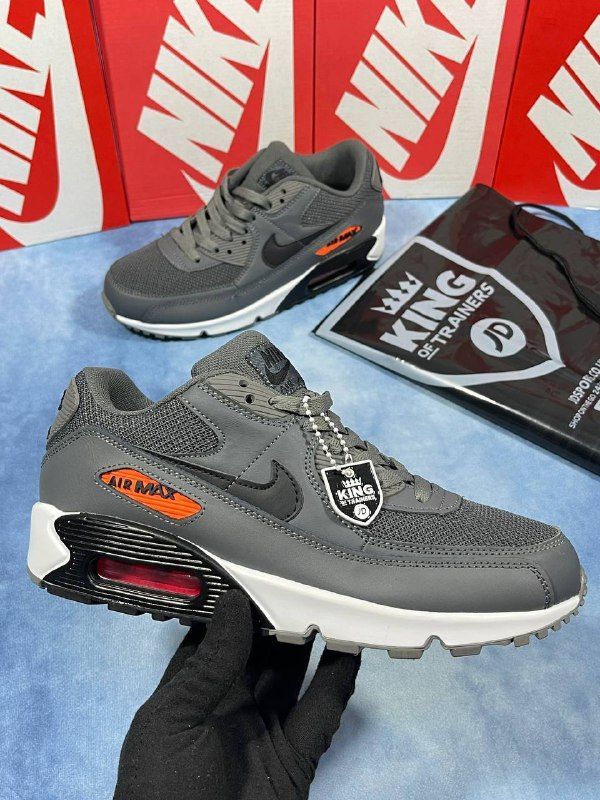 Nike Men's Trainers Trainer 90s 90's 1:1 Black Total Orange	Nikes Air Max 90 Men Mens Rep Replica Shoes Fake Man Mans Duplicate Sneakers First Copy Cheap Sneaker Sale UK Reps MAX.90 Air.Max Iron Grey (GS) CZ5866-002 GS