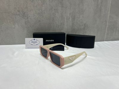 Prada Milano Men's Women's Retro White Pink Sunglasses Fake AAA Sale UK Man Woman First Copy Cheap Price Replica Sunglass Men Women 1st Copies Fakes Reps Rectangular Frame Luxury 1 to 1 Rep Eyewear 1:1 Brand Logo UV Protected Duplicate