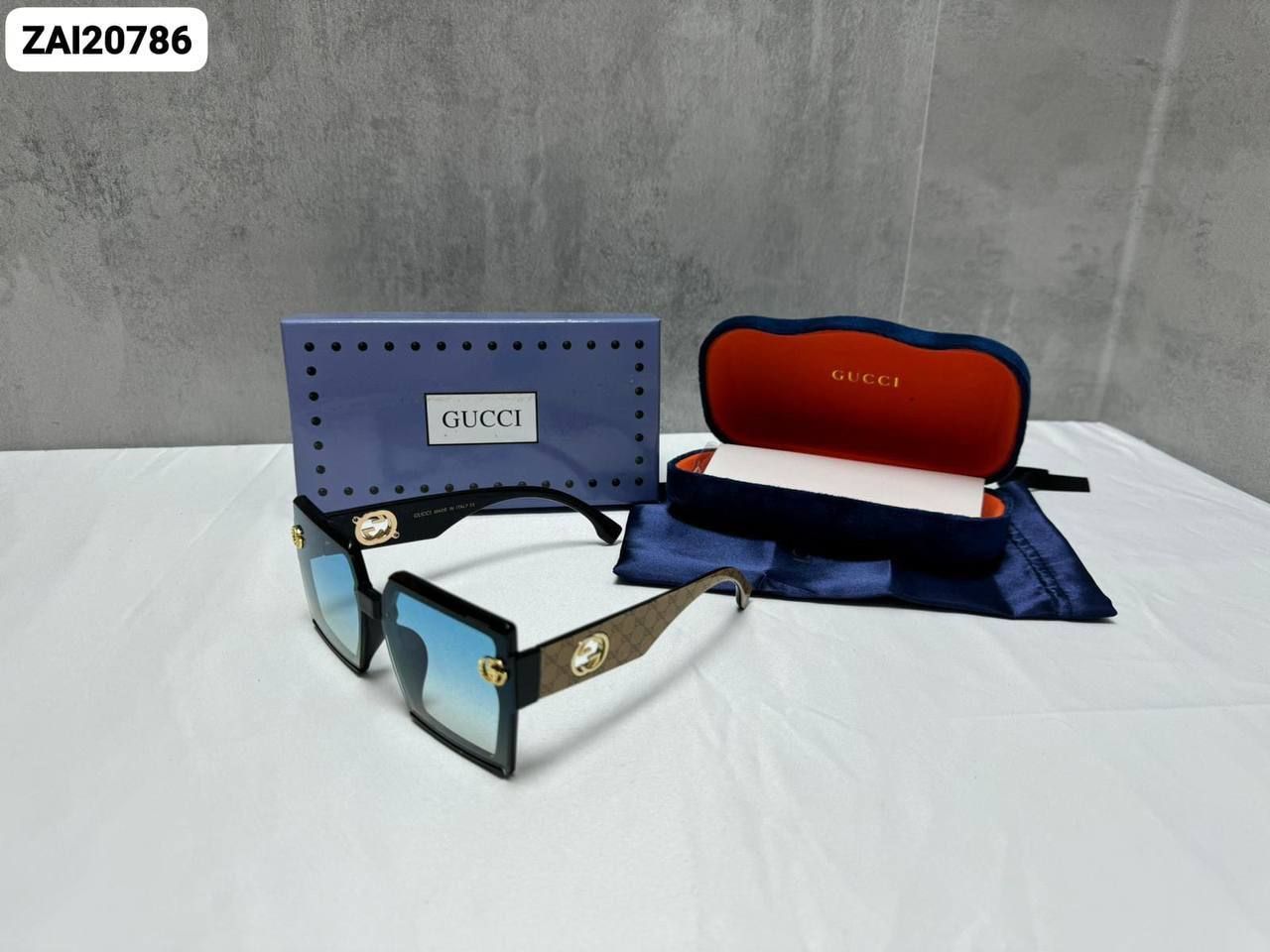 Gucci Blue Shade Square Sunglasses