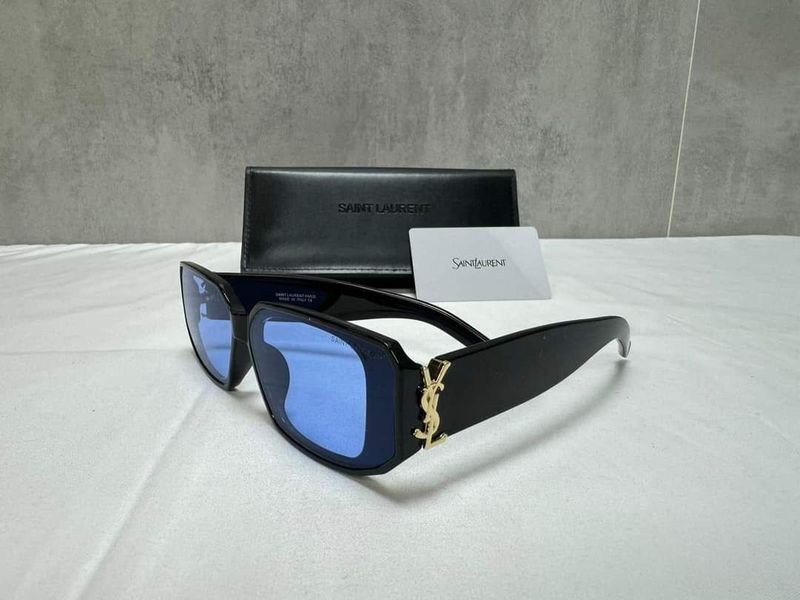 Saint Laurent Square Black Sunglasses Blue Shade Saint Laurent Square Black Sunglasses Blue Shade