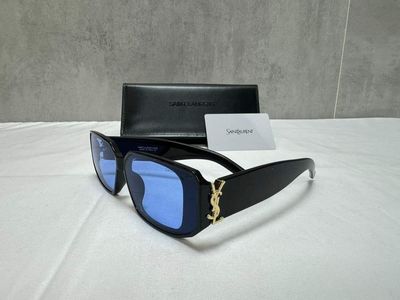 Saint Laurent Square Black Sunglasses Blue Shade Saint Laurent Square Black Sunglasses Blue Shade
