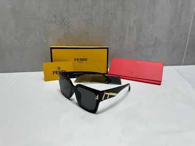 Fendi First One Size Square Frame Black FE Logo Sunglasses Sale UK