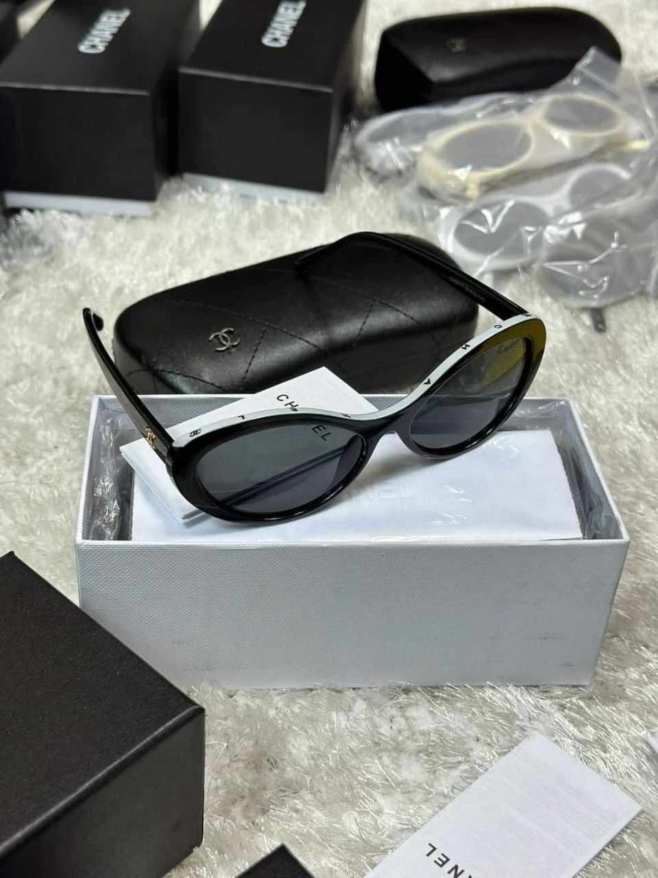 Chanel Lunettes Noir Black Cat Eye Frame  Sunglasses Sale UK