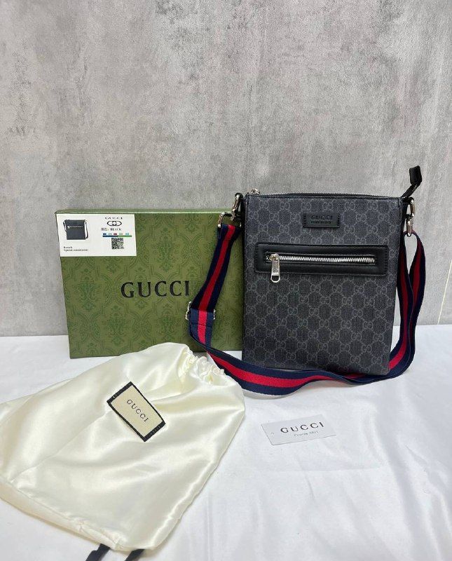 Gucci Men's Designer Messenger Black Bag Fake Rep AAA Sale UK Man First Copy Replica Cheap Price Leather Crossbody Bags GG Brand Logo Long Belt Supreme Canvas 1st Duplicate Reps Men Original Cross Body Purse Luxury Fashion 