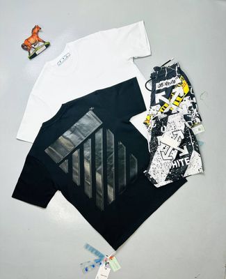 Off White SHORTS AND T-SHIRT SET in 2 Colors Off White SHORTS AND T-SHIRT SET in 2 Colors