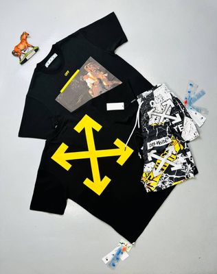 Off White Script Logo Diag Arrow Shorts & T-Shirt Set