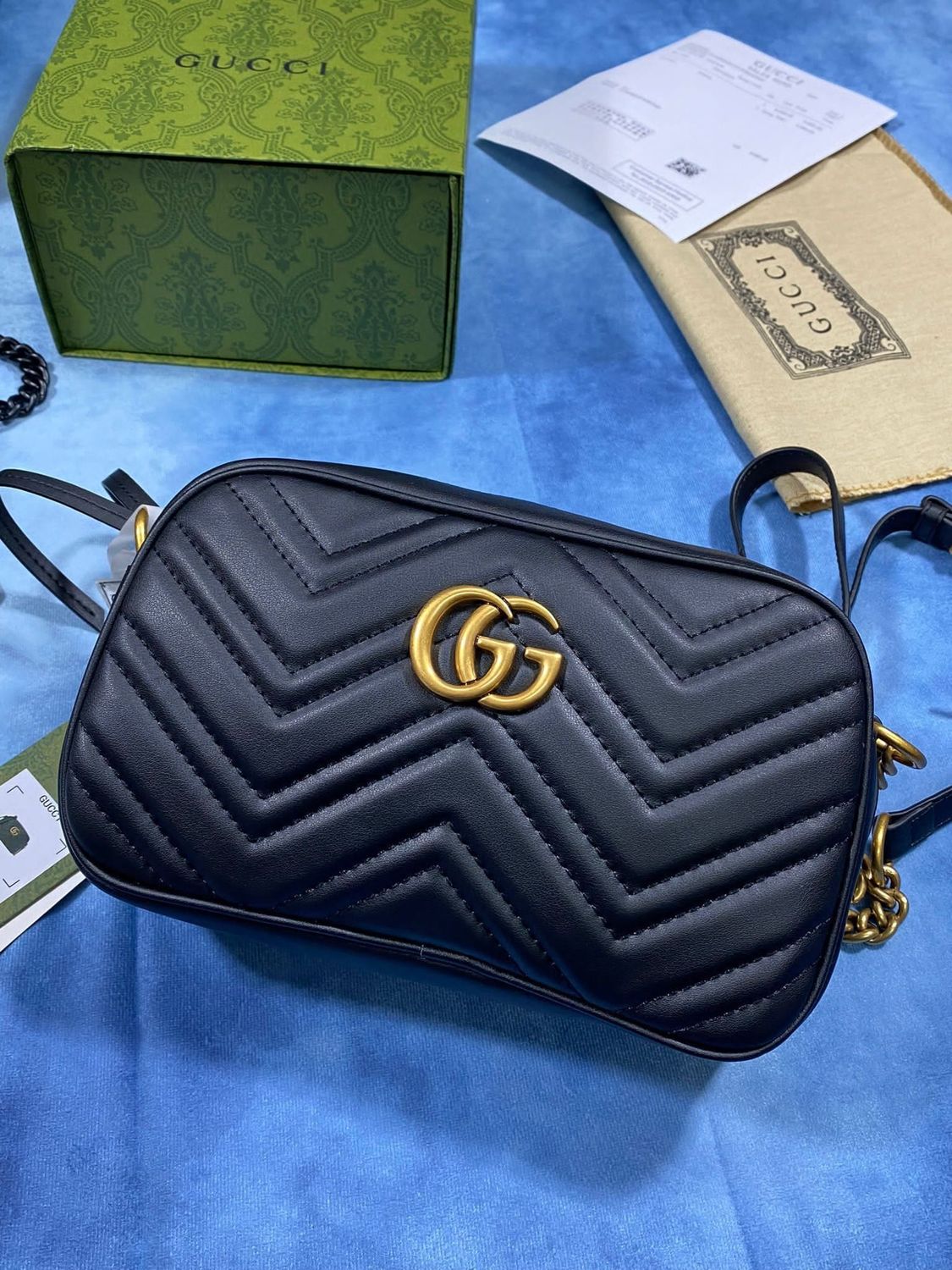Gucci Women's Marmont GG Shoulder Bag, Logo Color: Golden