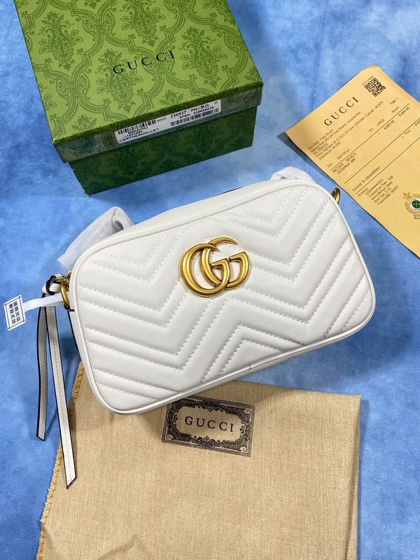 Gucci GG Marmont Shoulder Bag White For Women's