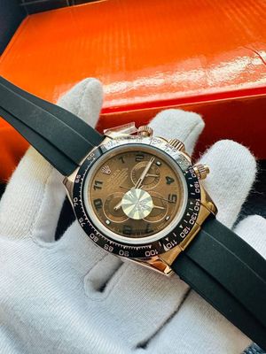Rolex Cosmograph Daytona Golden Brown Dial  Automatic Watch with Rubber Straps For Men's