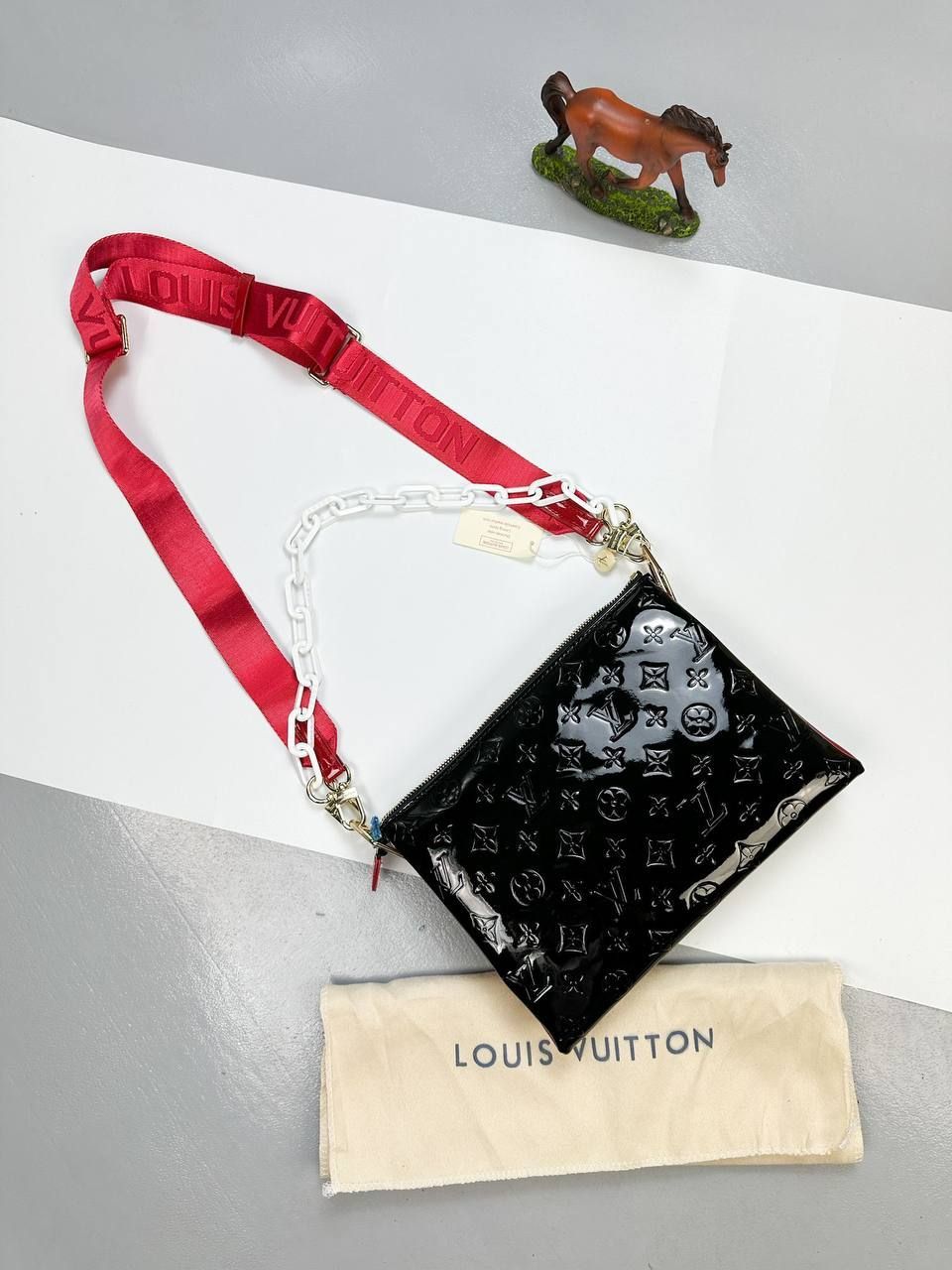 Louis Vuitton Women's Coussin MM Leather Designer Black Bag Sale UK Women First Copy Replica Purse Ladies Luxury Cheap Price Fake Rep Shoulder Bags Woman Fakes Reps 1st Copies Long Strap Clutch 1:1 LV Brand Logo Canvas AAA Duplicate