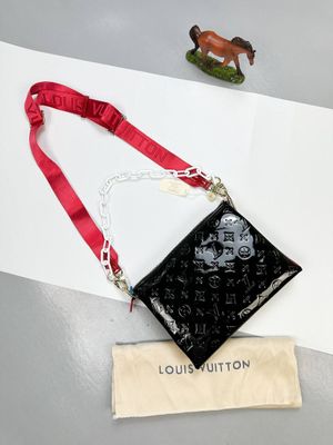 Louis Vuitton LV Coussin MM Black Leather Shoulder Bag For Women's