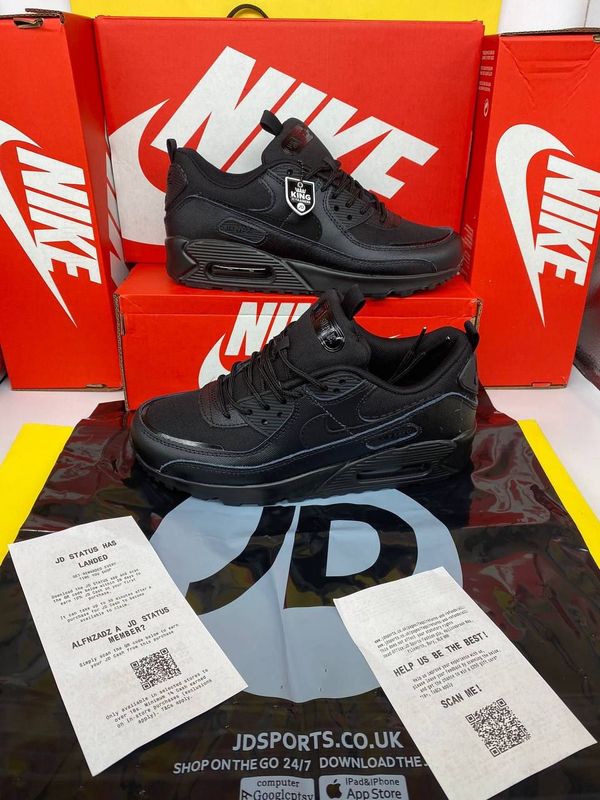 Nike Air Max 90 Trainers For Men's All Black Nike Men's Trainers Trainer 90s 90's 1:1 All Black Shoe Ultra Nikes Air Max 90 Men Mens Rep Replica Shoes Fake Man Mans Duplicate Sneakers AAA First Copy Cheap Sneaker Best Copies Sale UK Reps MAX.90 Air.Max CN8490-003