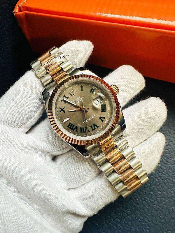 Rolex Datejust Two Tone Chain Strap Watch For Women's