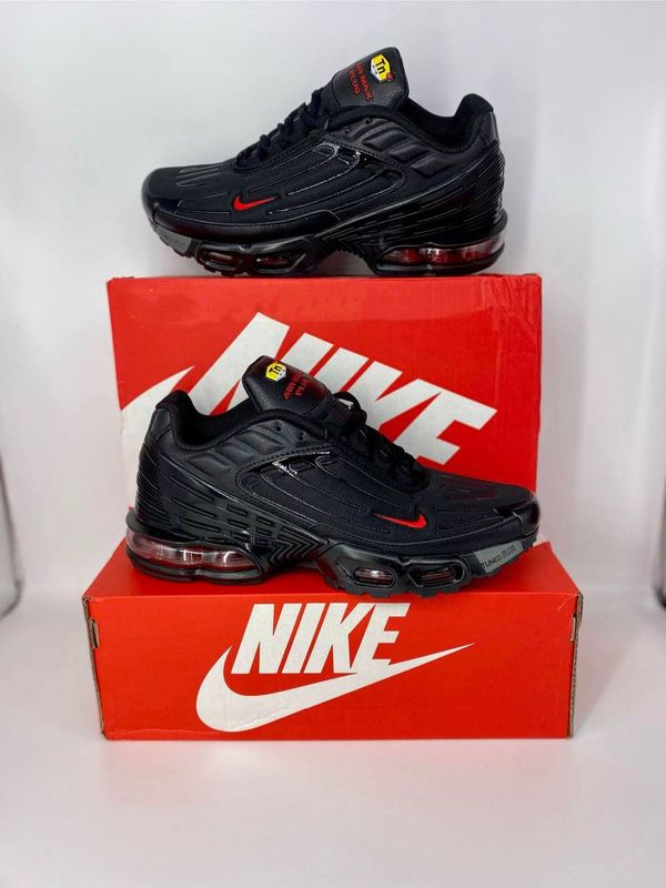 Nike TN Tuned Air Max Plus 3 Black Red For Men's Nike TN Tuned Air Max Plus 3 Black Red For Men's