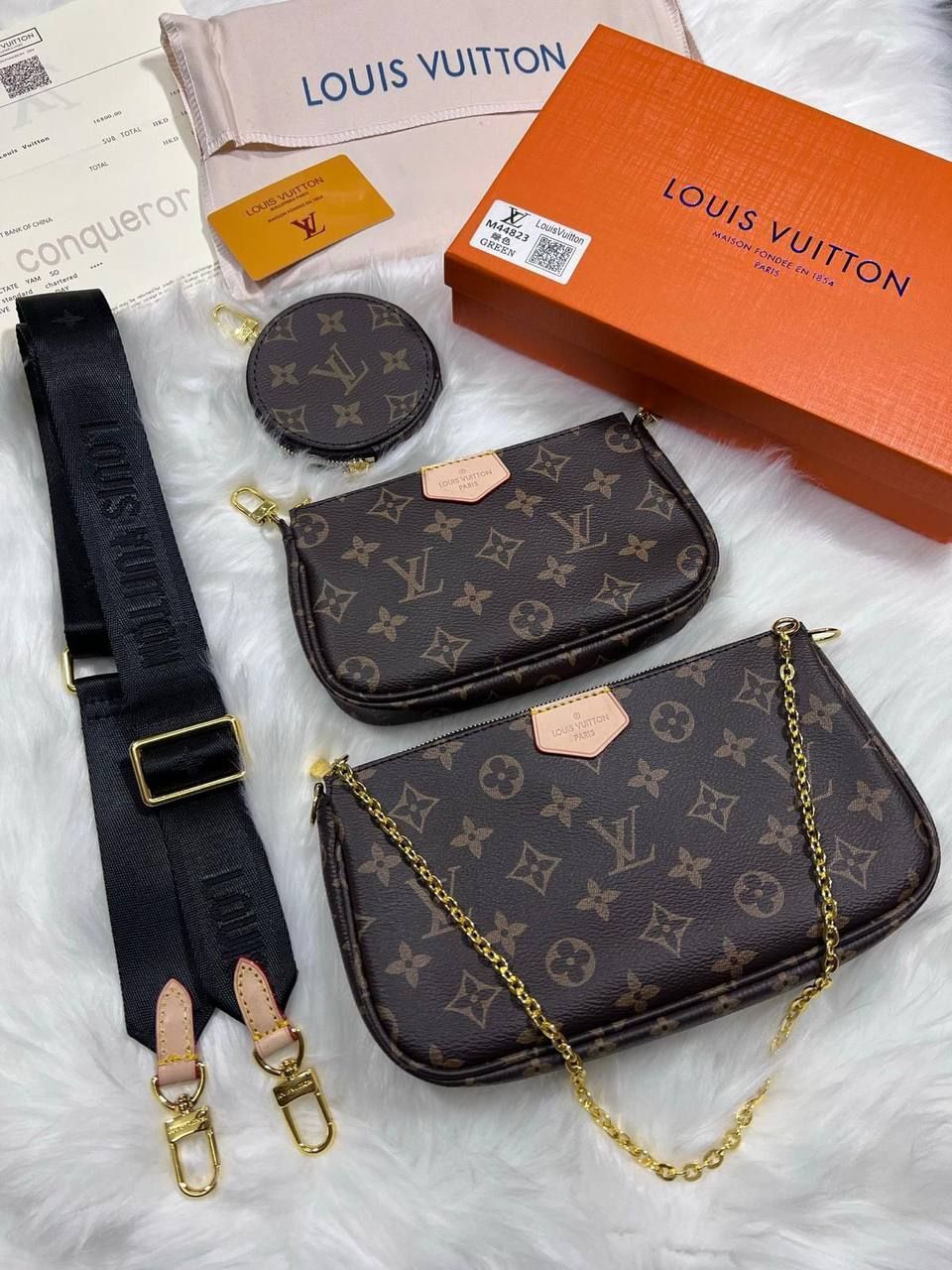 Louis Vuitton Women's LV Multi Pouchette Bag, Strap Colors: Black