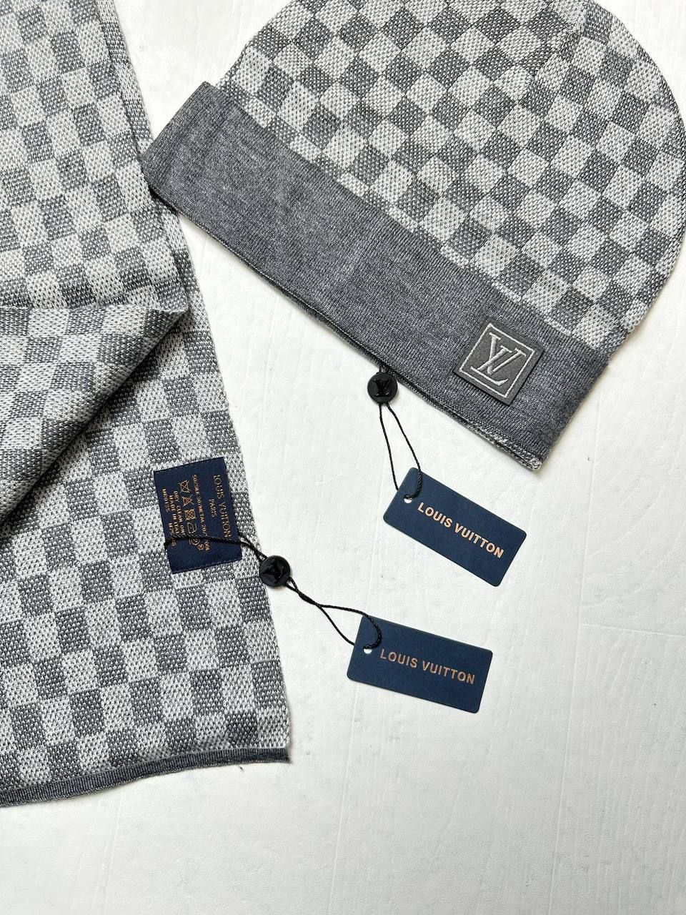 Louis Vuitton LV HAT AND SCARF SET in 2 Colors, Colors: Grey