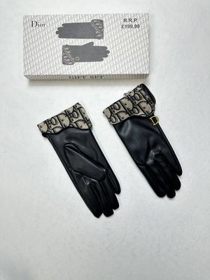 Christian Dior Gloves Black Leather Christian Dior Gloves Black Leather