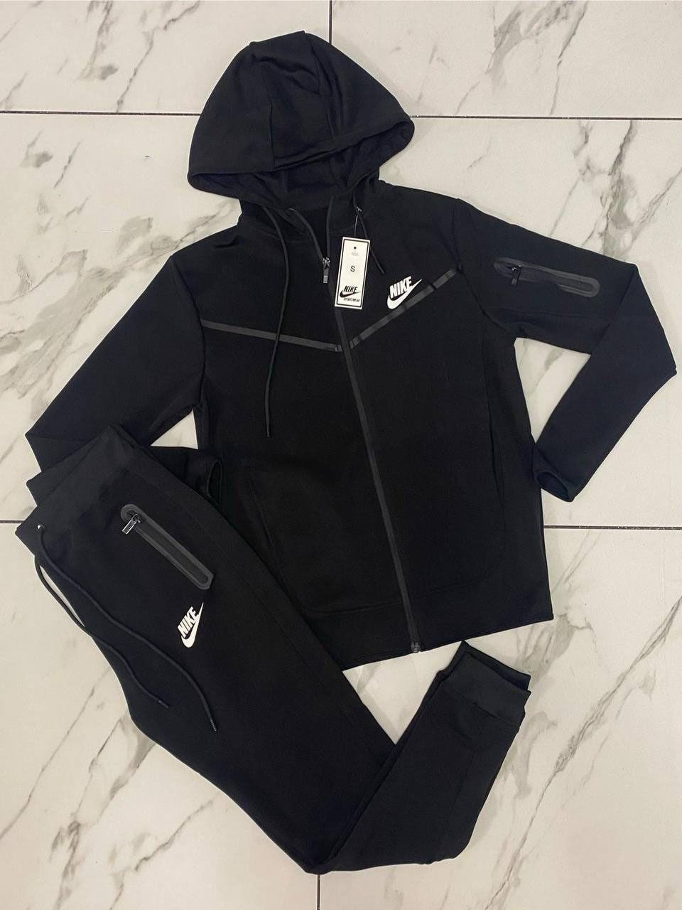 Nike Sportswear Tech Fleece Men's Full-Zip Hoodie Set in 3 Colors, Colors: Black