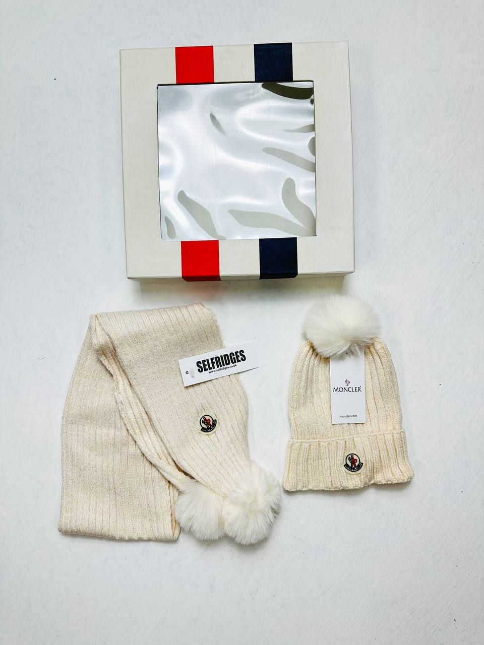 Moncler Knit Cap Hat Winter Style Essential, Colors: Off-White