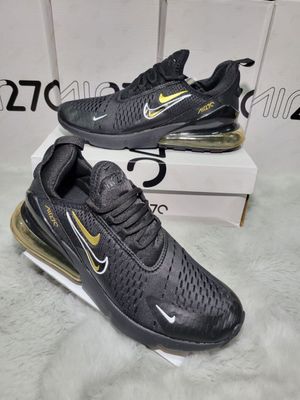 NIKE Men's Air Max 270 Trainers Black Gold NIKE Men's Air Max 270 Trainers Black Gold