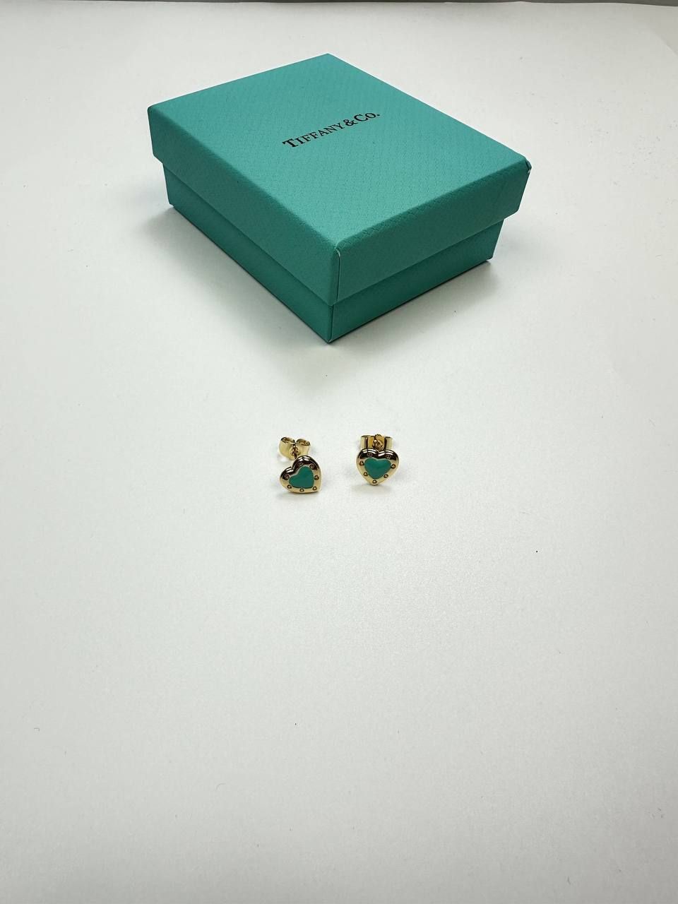 TIFFANY&CO.  EAR RING, Colors: Gold with Blue Heart