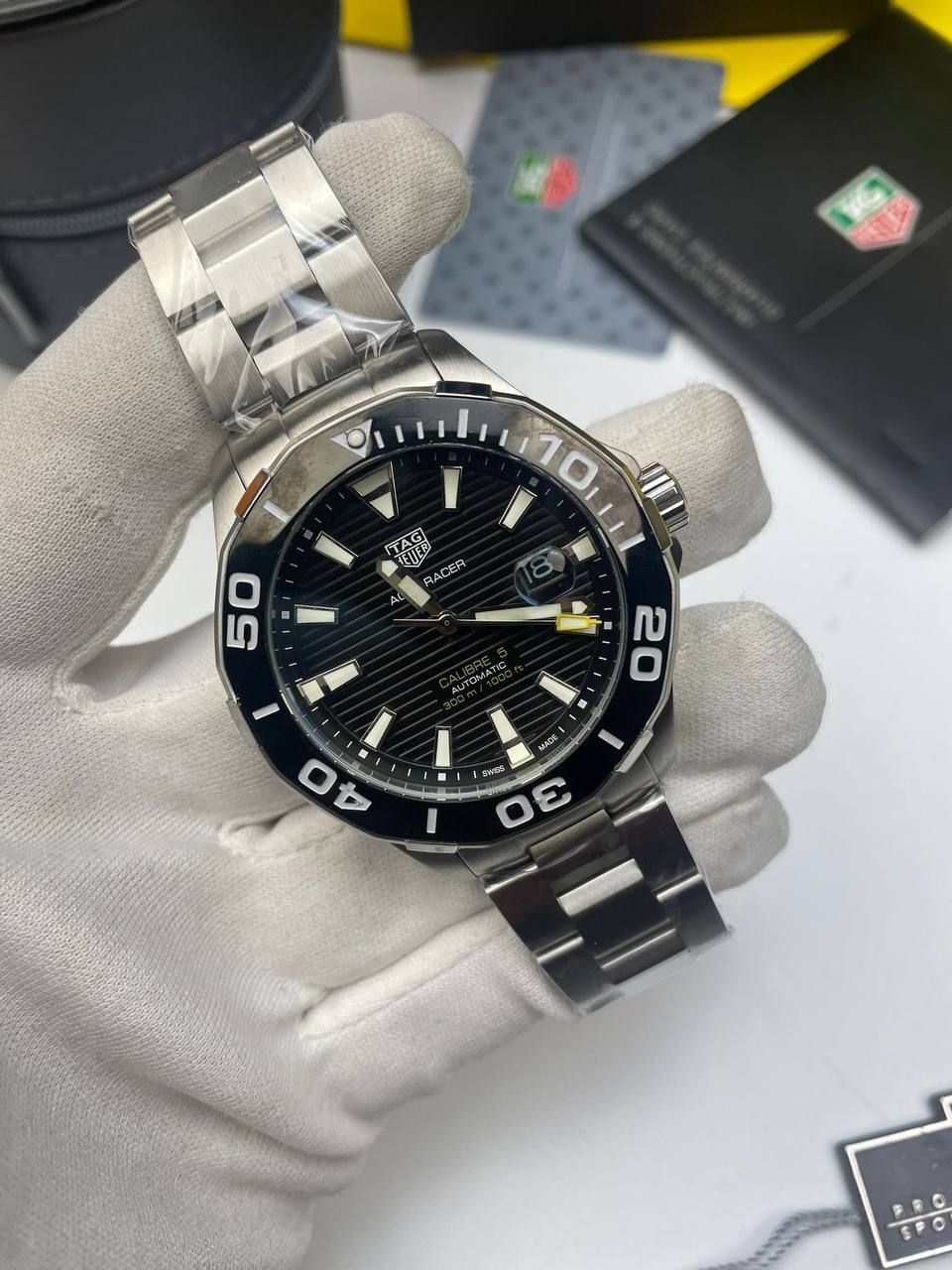 TAG Heuer Aquaracer Calibre 5 Automatic Professional Watch in Black Dial for Men's